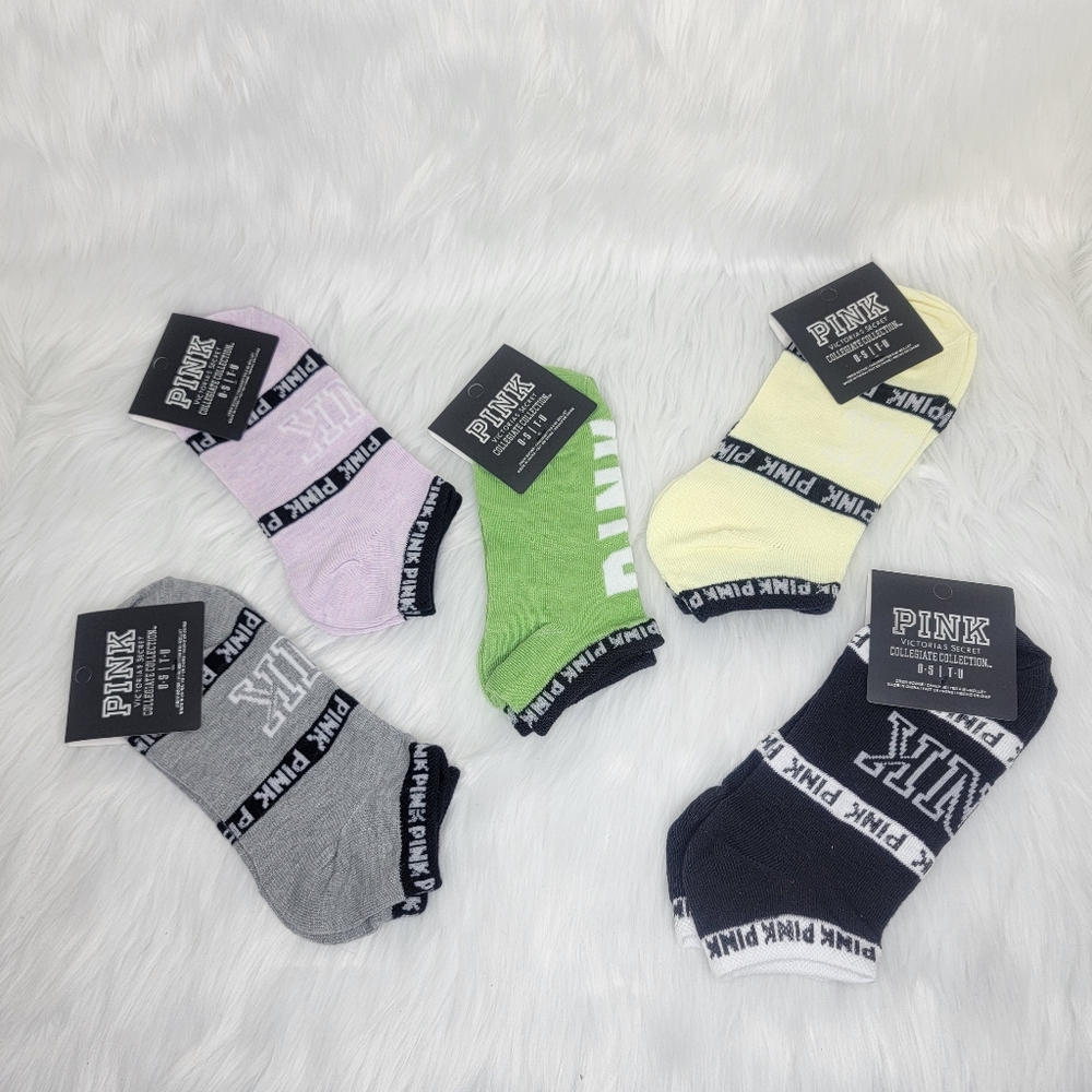 PINK Victoria's Secret collegiate collection socks.